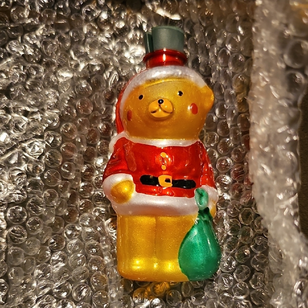 NWT VINTAGE 12 Avon Glass Teddy Bear Christmas Covers Ornaments Holiday Decor